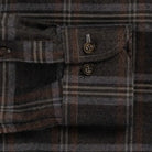 Hickory flannel shirt sleeve and cuff - brushed mid-weight twill detail