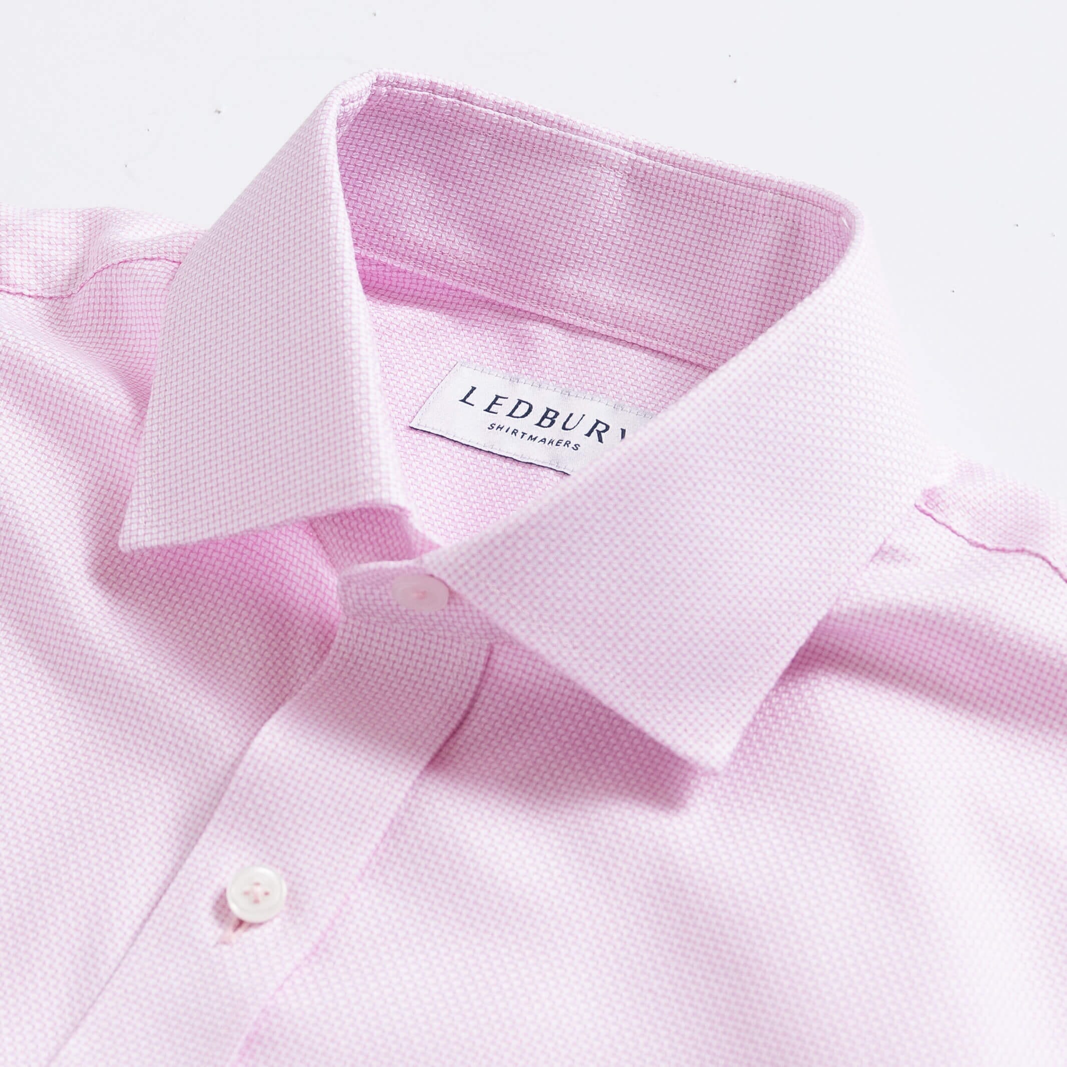 The Pink Alston Non Iron Dobby Custom Shirt Custom Dress Shirt- Ledbury