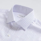 Pink tonal check dress shirt collar detail