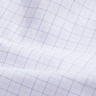 Custom dress shirt pink herringbone check pattern closeup