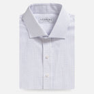 Violet check custom dress shirt with herringbone weave - Ledbury Singer