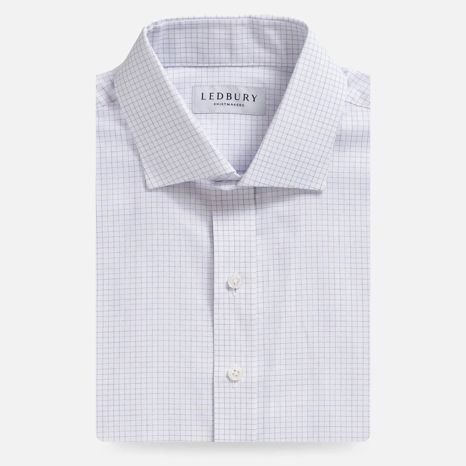 Violet check custom dress shirt with herringbone weave - Ledbury Singer
