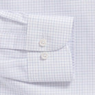 Custom dress shirt violet herringbone check pattern cuff detail