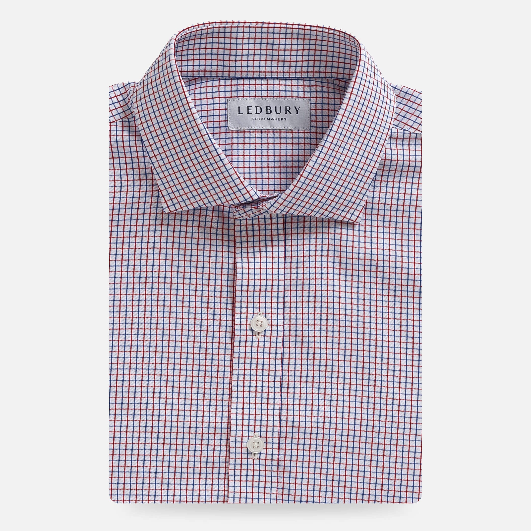Red multi-toned check custom dress shirt - Ledbury Hughes
