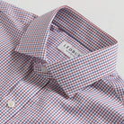 Red check dress shirt with midweight twill collar fabric detail