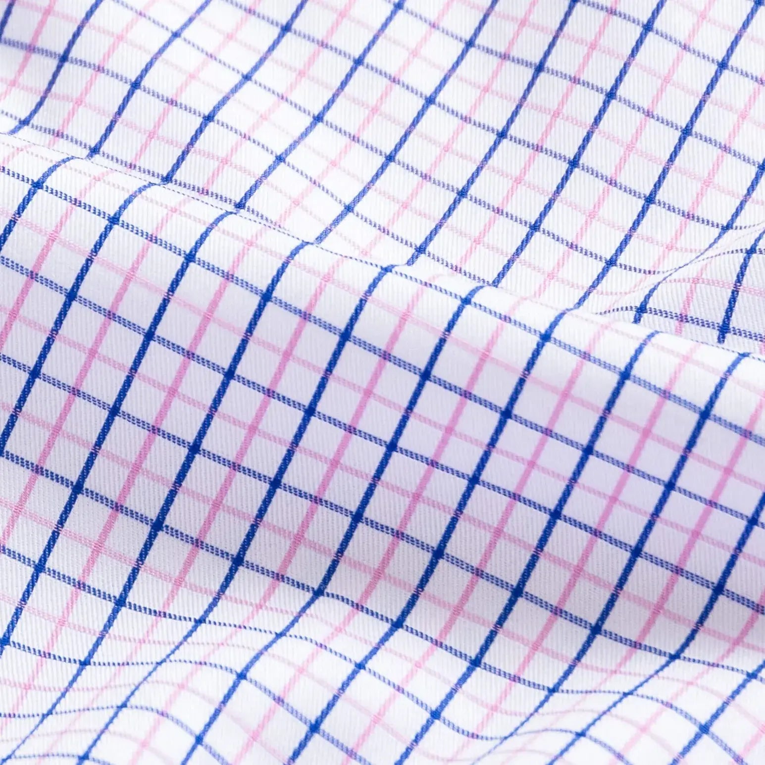 Pink Hughes check dress shirt fit and drape