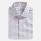 Burgundy windowpane check custom dress shirt - Ledbury Cliffe