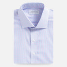 Pink windowpane dress shirt flat lay - Kent micro-twill custom fit