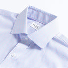 Pink dress shirt collar with windowpane pattern - Kent micro-twill detail