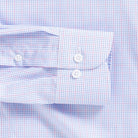 Windowpane check shirt sleeve and cuff - pink Kent micro-twill