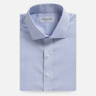Light pink tattersall dress shirt flat lay - Kent micro-twill custom fit