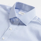 Light pink dress shirt collar with tattersall check - Kent micro-twill