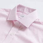 Pink dress shirt collar with gingham check - Kent micro-twill detail