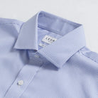 Lilac dress shirt collar with micro check pattern - Kent micro-twill detail