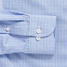 Check pattern shirt sleeve and cuff - sky blue Kent micro-twill
