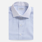 Blue stripe dress shirt with Winchester collar - contrast collar and cuffs