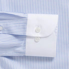 Blue stripe shirt with Winchester contrast cuff - white cuff detail