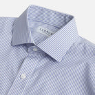 Navy dress shirt collar with stripe pattern - Kent micro-twill detail