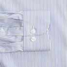 Stripe pattern shirt sleeve and cuff - navy Kent micro-twill