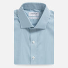 Green micro check dress shirt flat lay - Kent micro-twill custom fit