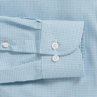 Micro check shirt sleeve and cuff detail - green Kent micro-twill