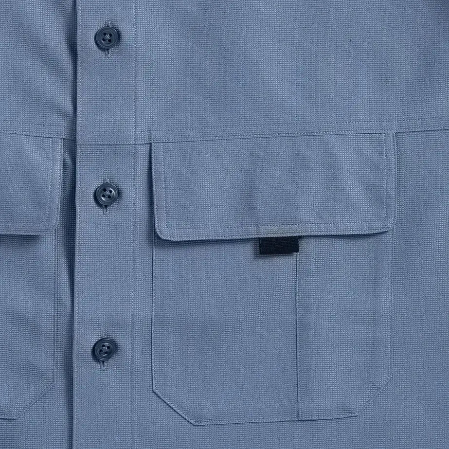 Double flap pocket detail - Ledbury Tulu fishing shirt Velcro closure