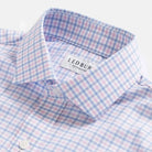 Custom dress shirt collar detail - Journey Flex pink tattersall performance fabric construction