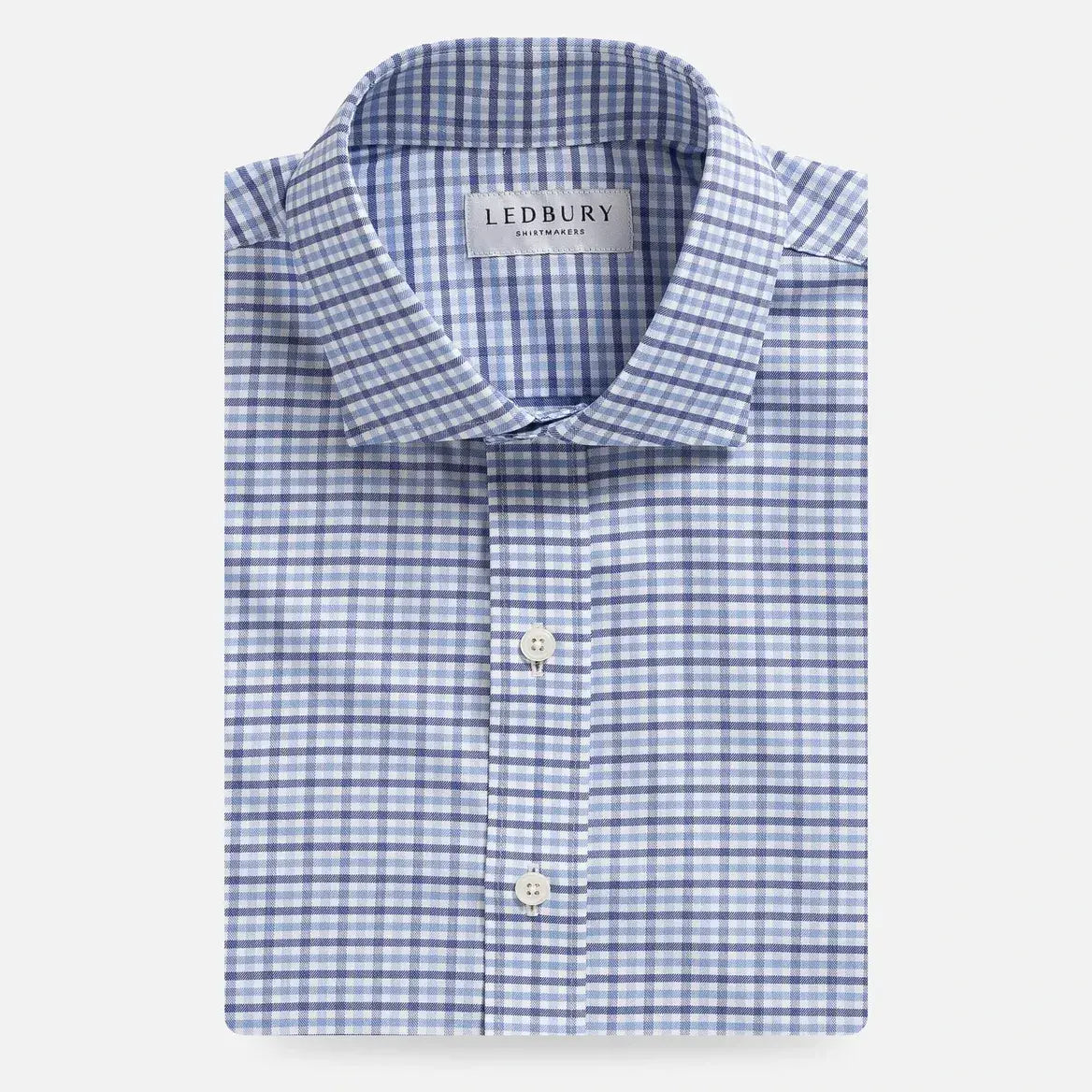 Blue tattersall Journey Flex wrinkle-free dress shirt - custom fit performance fabric for men