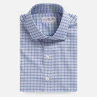 Blue tattersall Journey Flex wrinkle-free dress shirt - custom fit performance fabric for men