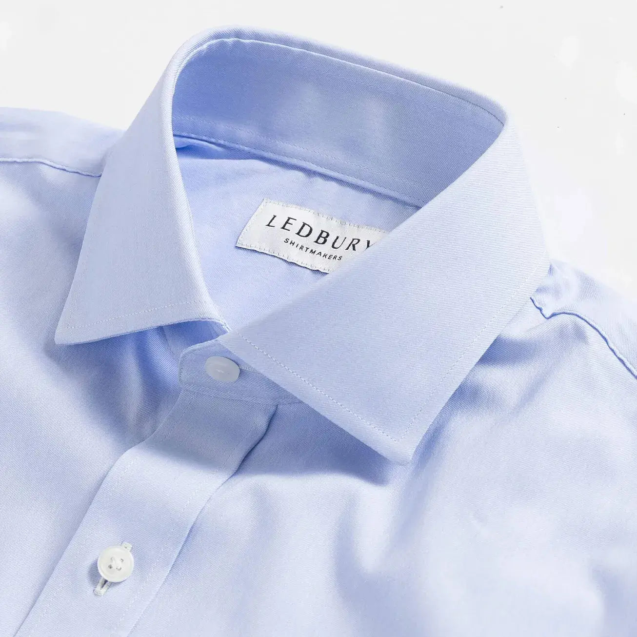Custom dress shirt collar detail - Journey Flex performance fabric construction