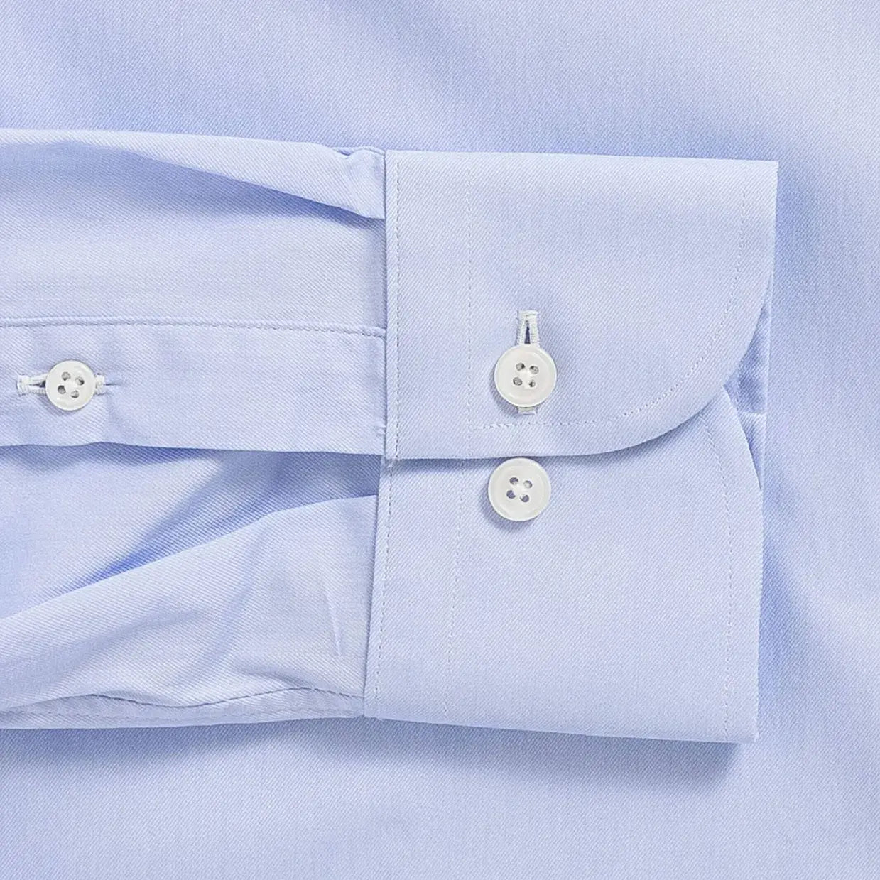 Blue performance dress shirt collar and cuff- Journey Flex stretch fabric tailoring