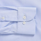 Blue performance dress shirt collar and cuff- Journey Flex stretch fabric tailoring