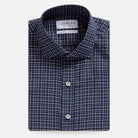 Navy check Journey Flex wrinkle-free dress shirt - custom fit performance fabric for men