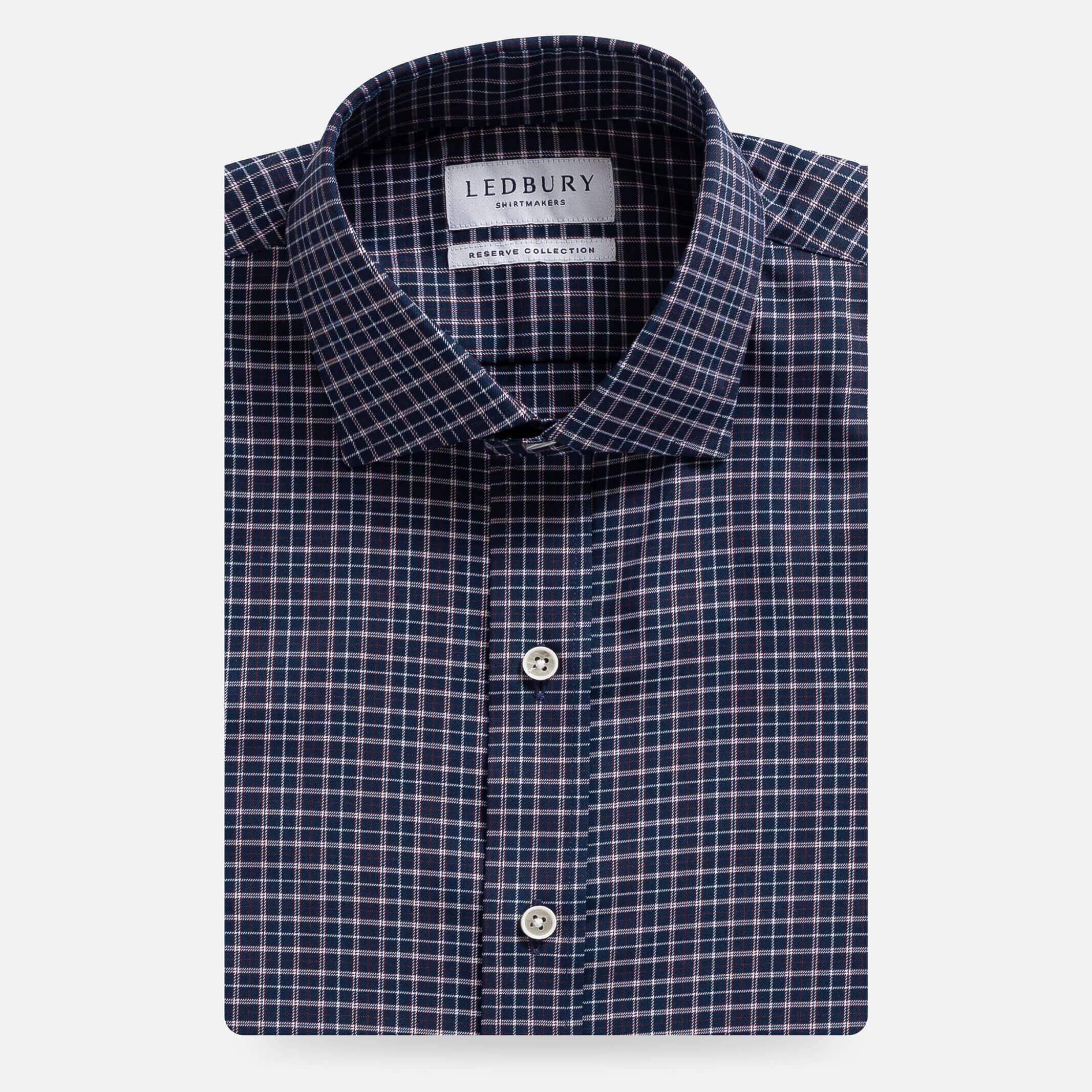 Navy check Journey Flex wrinkle-free dress shirt - custom fit performance fabric for men