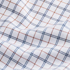 Journey Flex sienna windowpane dress shirt fabric close-up - wrinkle-resistant performance material
