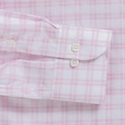 Pink Ellis plaid shirt sleeve and cuff detail - double button barrel cuff