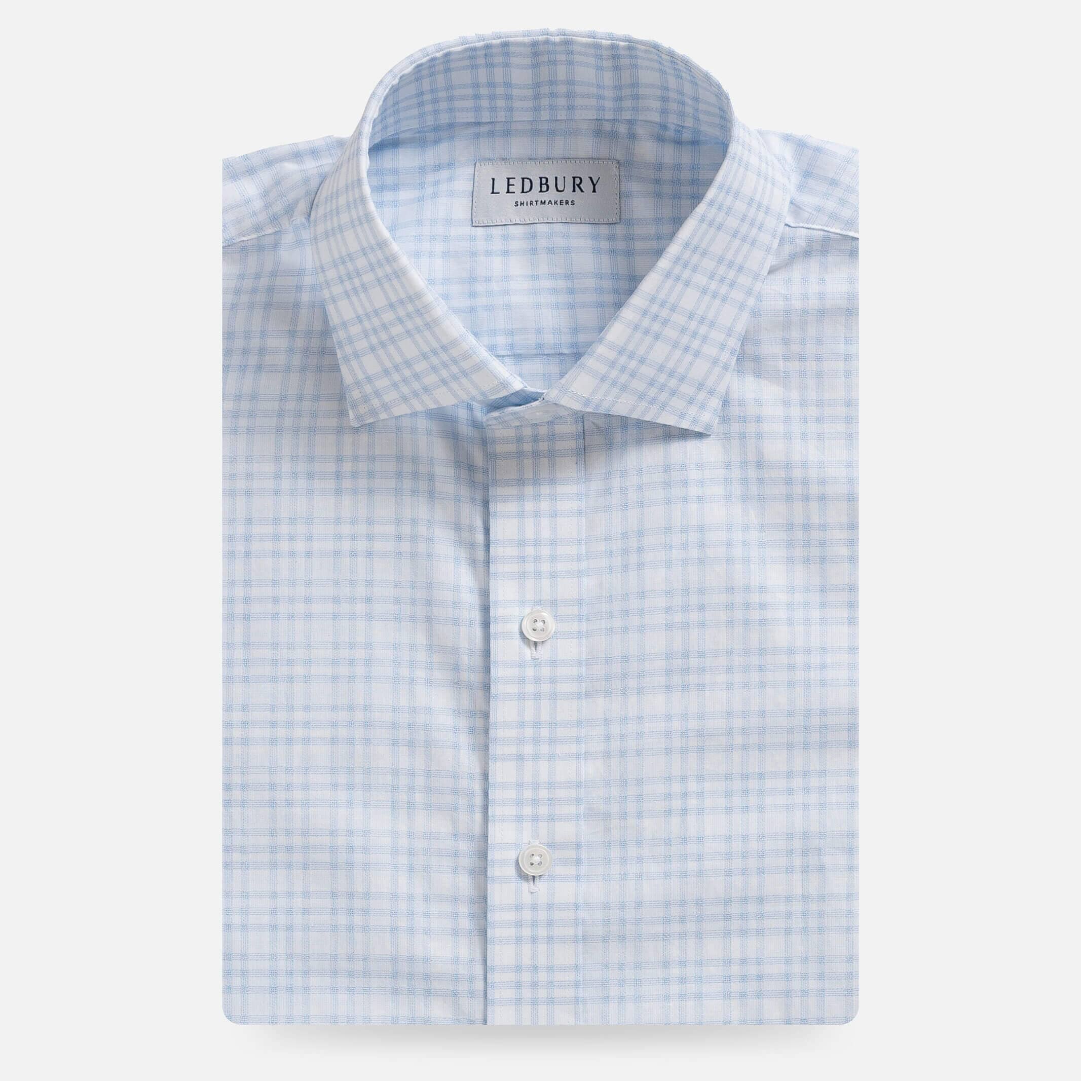 The Light Blue Ellis Plaid Custom Shirt Custom Dress Shirt- Ledbury