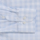 Sky blue Ellis plaid shirt sleeve and cuff detail - double button barrel cuff