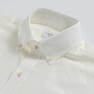 Cream Sandoval oxford chambray shirt collar detail - Ledbury custom shirt construction