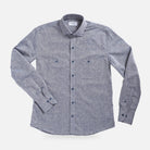 Navy blue Sandoval utility custom shirt with chest pockets front view - Ledbury casual shirt