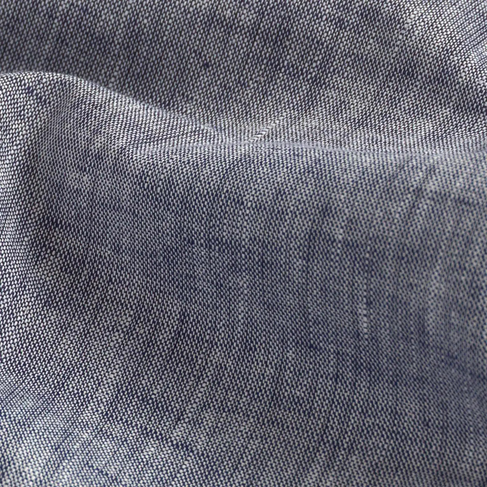 Navy Blue Sandoval Oxford Chambray fabric close-up — slub cotton texture, Ledbury