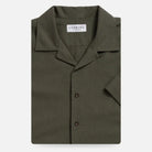 Olive Sandoval camp collar short sleeve custom shirt front view - Ledbury casual shirt