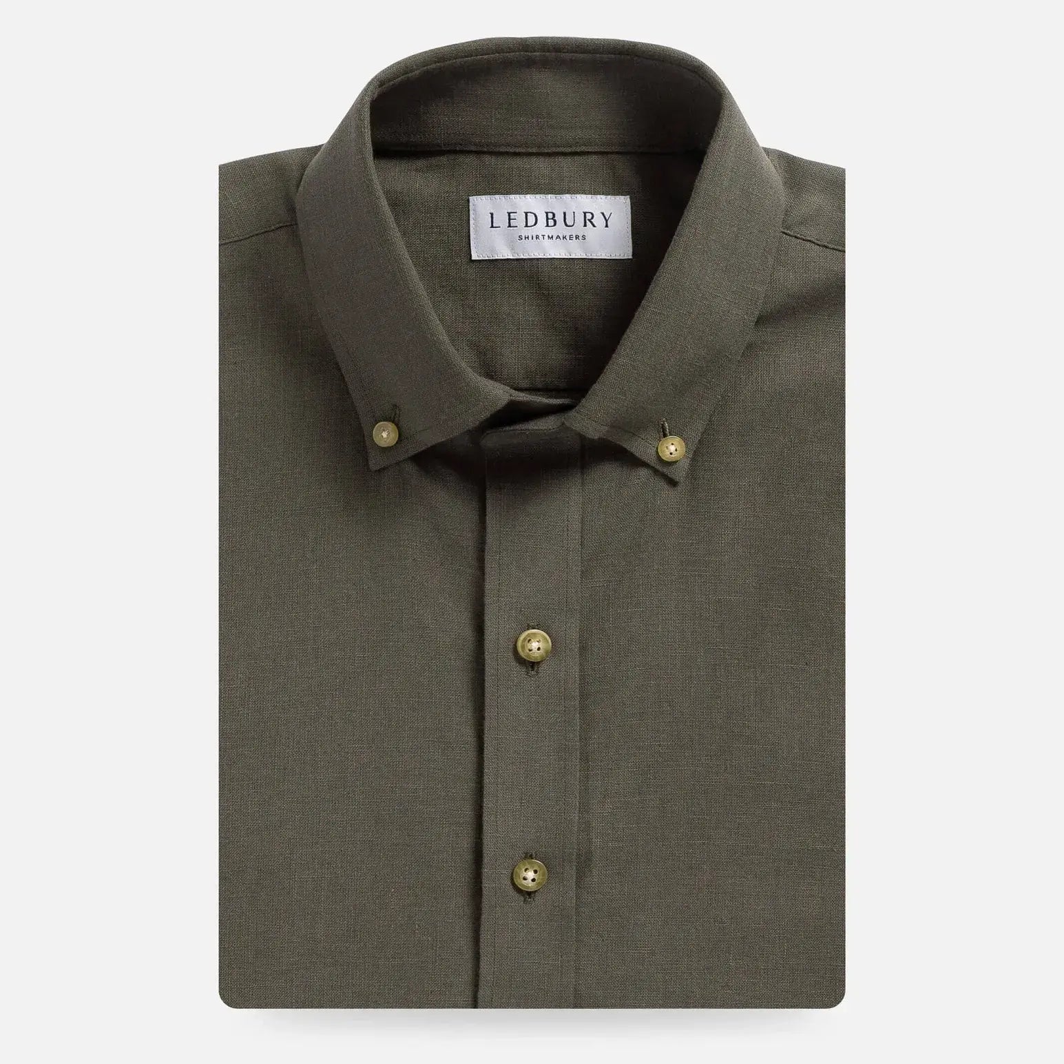 Olive Sandoval oxford chambray custom shirt front view - Ledbury men's casual shirt