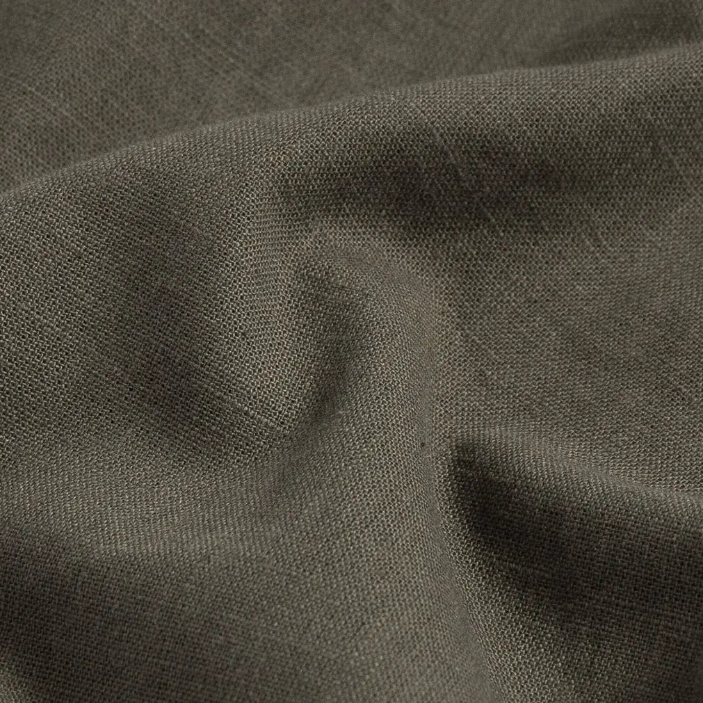 Olive Sandoval oxford chambray fabric texture closeup - Ledbury slub cotton weave detail