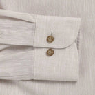 Ecru Sandoval Oxford Chambray shirt sleeve and cuff detail - reinforced buttons