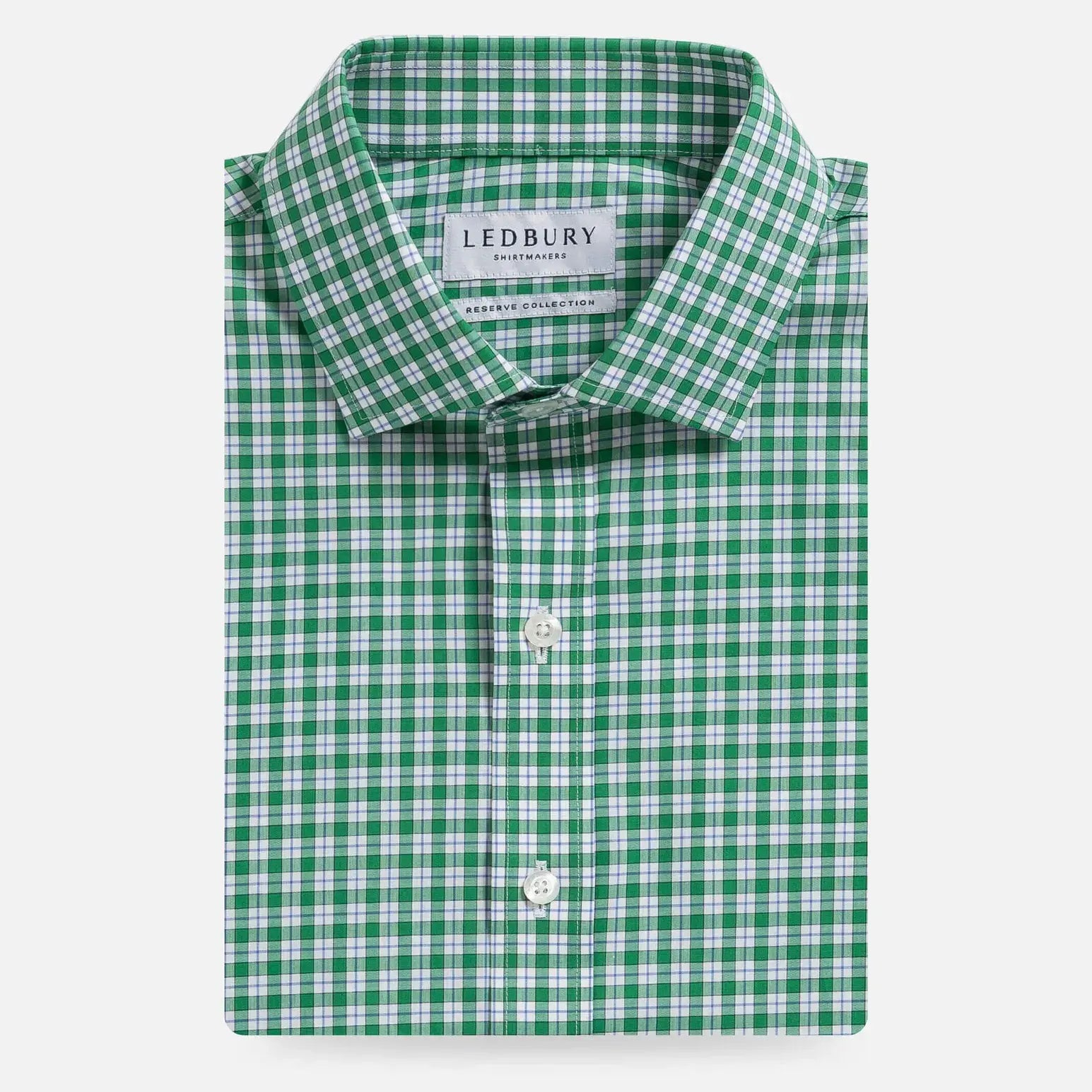 Green tattersall check dress shirt - Ledbury Terranova Thomas Mason Albini-woven poplin