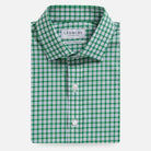 Green tattersall check dress shirt - Ledbury Terranova Thomas Mason Albini-woven poplin