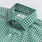 Green Terranova tattersall shirt collar detail - Thomas Mason 100s 2-ply poplin