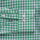 Terranova check shirt sleeve detail - green and white tattersall with reinforced buttons