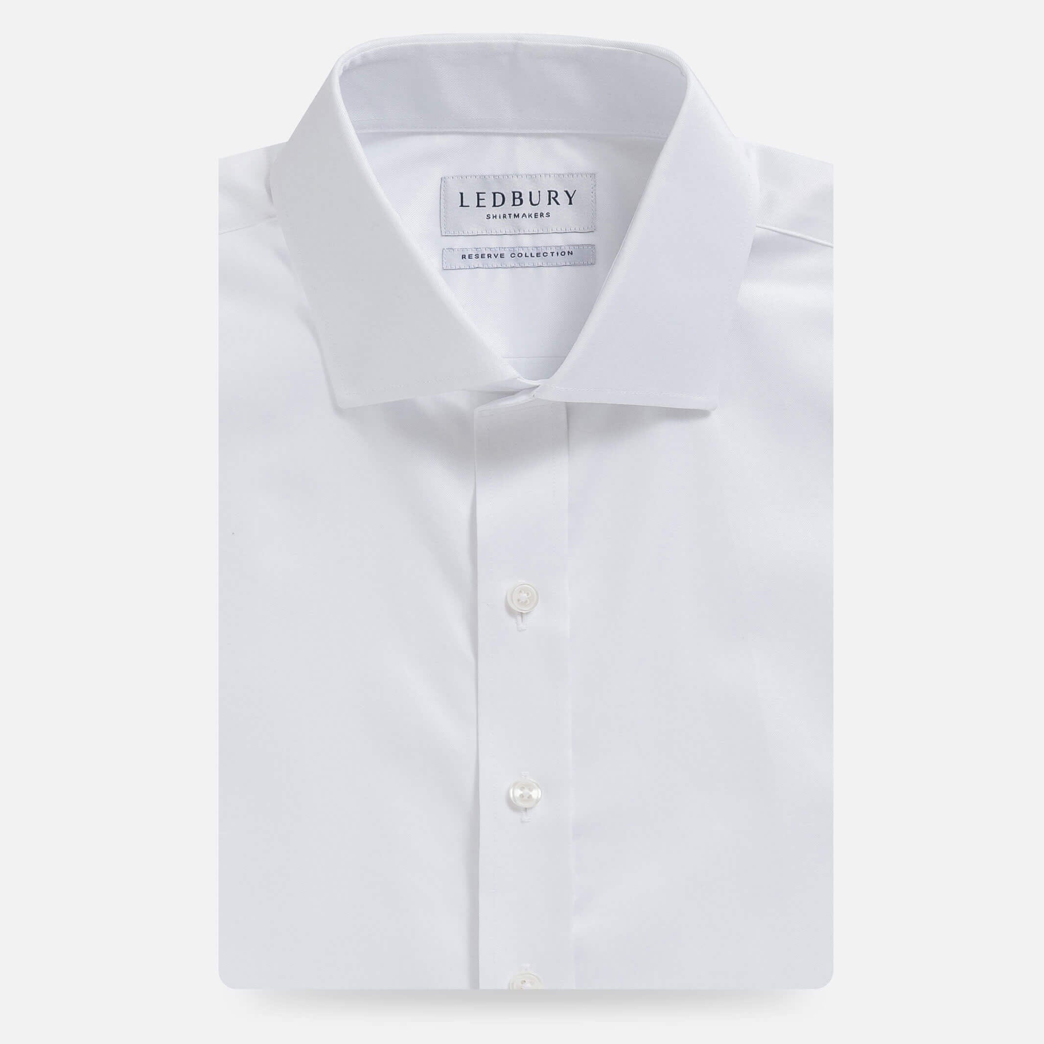 White dress shirt flat lay - Signature fine twill custom fit